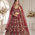 red color Beads work Multi Thread and Dori Sequence work silk blend Lehenga Choli 