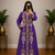 Royal Purple Gold Embroidered Moroccan Kaftan Gown