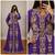 Royal Purple Gold Embroidered Moroccan Kaftan Gown