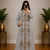 Silver Grey Gold Embroidered Moroccan Kaftan Gown