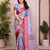 Grey Color Zari Weaving Work Silk Blend Saree