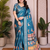 Teal Color Zari Weaving Work Silk Blend Saree