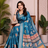 Teal Color Zari Weaving Work Silk Blend Saree