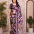 Wine Color Zari Weaving Work Silk Blend Saree