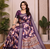 Wine Color Zari Weaving Work Silk Blend Saree