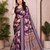 Wine Color Zari Weaving Work Silk Blend Saree