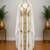 Women’s Luxury White & Gold Embroidered Hooded Farasha with Belt – Premium Islamic Modest Dress