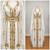 Women’s Luxury White & Gold Embroidered Hooded Farasha with Belt – Premium Islamic Modest Dress