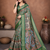 Green Color Digital Print Work Silk Blend Saree