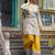 Mustard yellow & white paisley print ethnic co-ord set