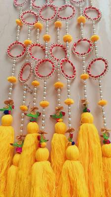 decorative multicolour moti chudi parrot tassel hanging for home decorations (pack of 6) 1