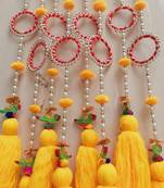 decorative multicolour moti chudi parrot tassel hanging for home decorations (pack of 6)