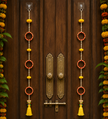 decorative multicolour moti chudi parrot tassel hanging for home decorations (pack of 6) 2