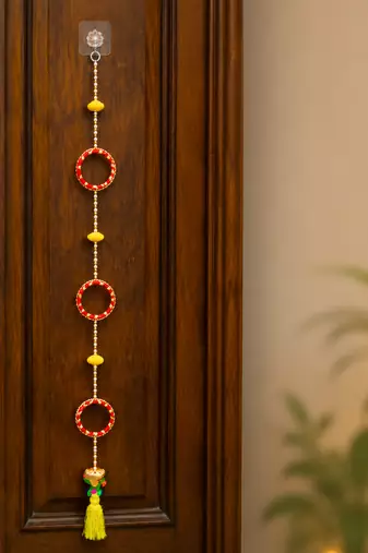 decorative multicolour moti chudi parrot tassel hanging for home decorations (pack of 6)