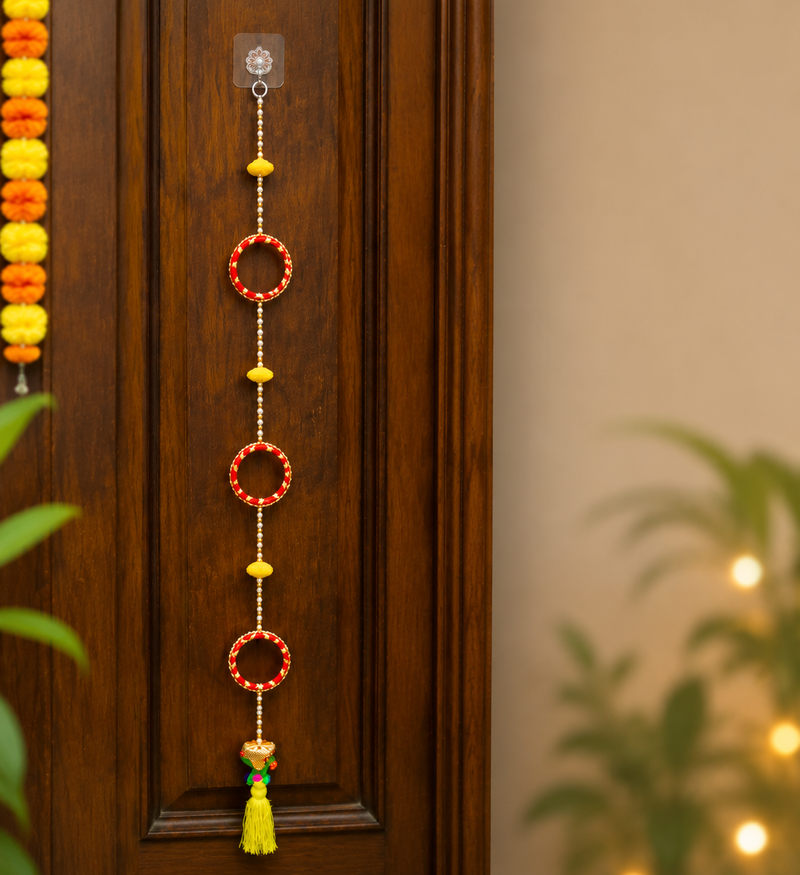 decorative multicolour moti chudi parrot tassel hanging for home decorations (pack of 6)