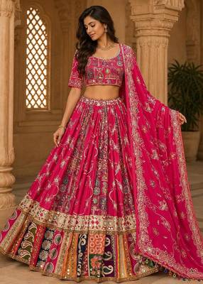 Pink Jodhpuri Navratri Lehenga Choli With Dupatta 1