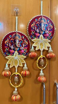 small hanging decor handmade wall ornament for home office decoration (pack of 2) 1