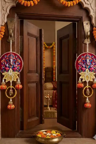 small hanging decor handmade wall ornament for home office decoration (pack of 2)