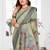 light green jacquard weaving work cotton blend saree