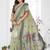 light green jacquard weaving work cotton blend saree