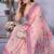 light pink jacquard weaving work cotton blend saree