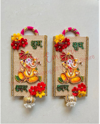 small hanging decor handmade wall ornament for home office decoration (pack of 2) 1