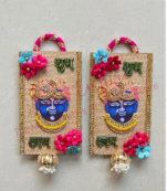 handmade lord shrinath ji shubh labh om decorative door hangingtraditional hanging for home decor (pack of 2)