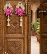 handmade pearl lotus shubh labh decorative hangingtraditional for home decoration (pack of 2)