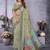 light green jacquard weaving work cotton blend saree
