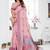 light pink jacquard weaving work cotton blend saree