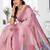 light pink jacquard weaving work cotton blend saree