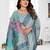 sky blue jacquard weaving work cotton blend saree