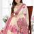 cream jacquard weaving work cotton blend saree