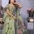 light green jacquard weaving work cotton blend saree