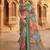 Women   s multicolor printed saree with traditional beautiful print and with real mirror work