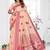 peach jacquard weaving work cotton blend saree