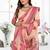 peach jacquard weaving work cotton blend saree