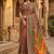Women   s brown printed saree with traditional beautiful print and with real mirror work