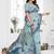 sky blue jacquard weaving work cotton blend saree