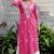Mirchi Fashion Women's Pink Thread Embroidery Work Pure Cotton Kurti With Bottom Set