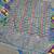 Women   s blue printed saree with traditional beautiful print and with real mirror work