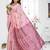 light pink jacquard weaving work cotton blend saree