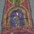 Women   s traditional printed silk blend saree with krishna kalamkari style art print,