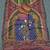 Women   s traditional printed silk blend saree with krishna kalamkari style art print,
