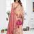 peach jacquard weaving work cotton blend saree