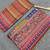Women   s traditional printed silk blend saree with krishna kalamkari style art print,