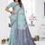 sky blue jacquard weaving work cotton blend saree