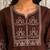 Women's chocolate embroidered straight kurta with pant set for women