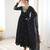 Black embroidered anarkali kurta with pant and dupatta set for festive & party wear