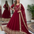 Maroon sequin embroidered festive anarkali suit